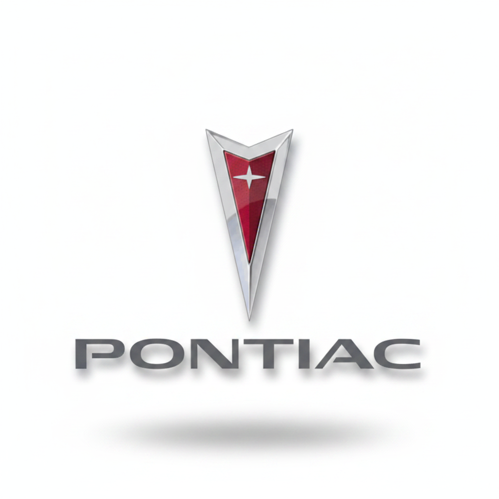 Logo oficial de Pontiac – flecha roja con estrella y tipografía PONTIAC